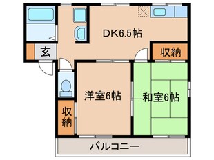 ミ－テ郷前Ｂ棟の物件間取画像